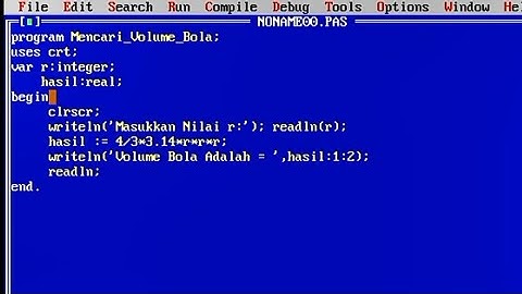 1.program pascal mencari volume bola