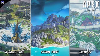 Apex Legends - All New Map Reveal Season Launch Trailers [World's Edge, Olympus, Storm Point]