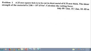 Baban P D's metal forming, sheet metal problems,  17ME653, tutorial 1