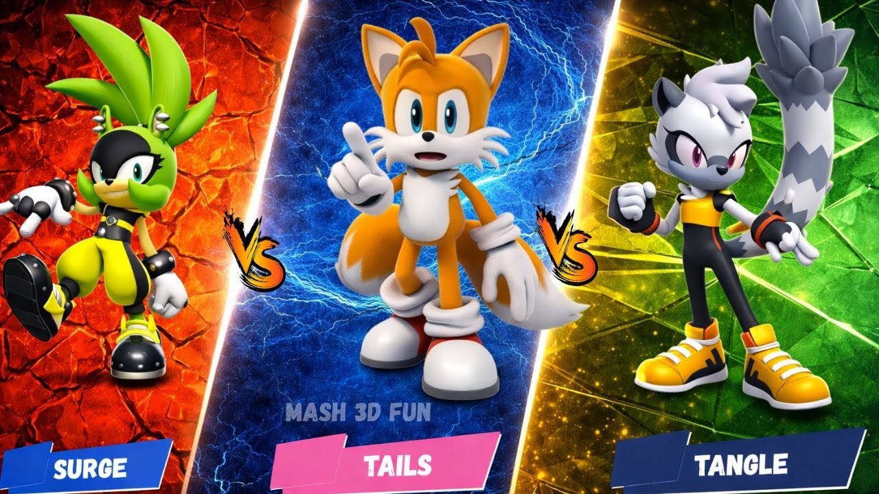 TOP  Sonic Dash Characters | which Is BEST? 🏆 | Linebacker  surge 🆚 tails 🆚  tangle sonic| gaming