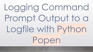 Logging Command Prompt Output to a Logfile with Python Popen