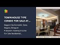 Townhouse type condo for sale at woodstown condominium baguio city