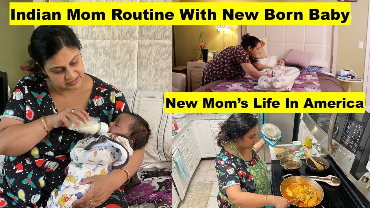 My Full Day Routine With NEW BORN BABY ( 4 Weeks Old) | Raw Vlog |Indian Mom's Life In USA