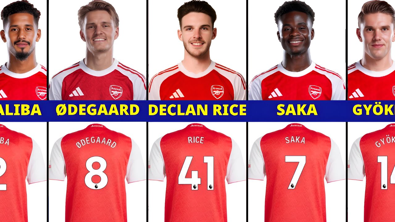 Arsenal 2025/26 Full Squad With All Players & Updated Jersey Numbers ...