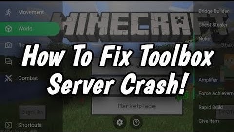 How To Fix Toolbox Crash On Server | For MCPE|No Click Bait