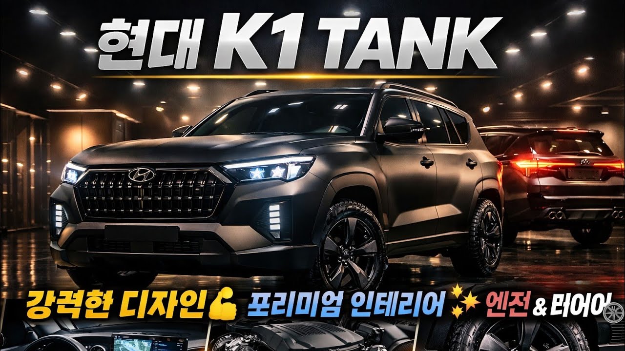 🚙 현대 K1 Tank 완전 공개 | 강력한 디자인 💪 · 프리미엄 인테리어 ✨ · 엔진 & 타이어 쇼케이스 🔥