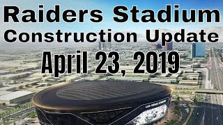 Las vegas raiders stadium construction update taken on tuesday, april
23, 2019. the 5th canopy "truss" was installed this afternoon by big
red. i went to che...