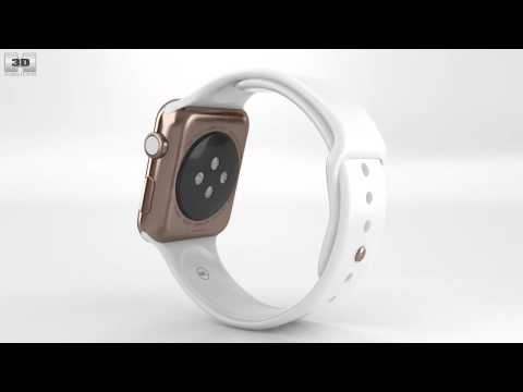 apple-watch-edition-42mm-rose-gold-case-white-sport-band-by-3d-model-store-humster3d.com