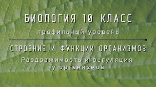 Биология 10 кл Проф уровень §38 Раздражимость и регуляция у организмов