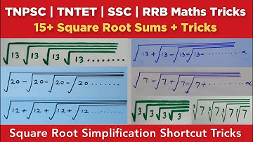 15+ Square Root Simplification Shortcut Tricks for TNPSC TNTET SSC RRB | TAMIL | maths tricks