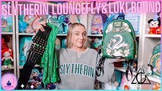 Unboxing Harry Potter Slytherin House Loungefly Mini Backpack Disney Marvel Loki Bound Outfit Vlog