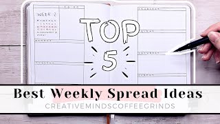 TOP 5 BEST WEEKLY SPREAD IDEAS FOR BULLET JOURNAL