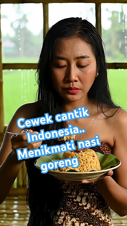 seorang wanita cantik menikmati nasi goreng di sawah  #sorts #shortsvideo #trending #trendingvideo