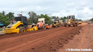 Heavy machine building road foundation សកម្មភាពធ្វើគ្រឹះផ្លូវជំនាញណាស់