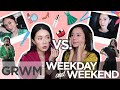 GRWM Weekday vs. Weekend (Skincare Routine, Makeup, Hair, Dressing Up) | Camille Co
