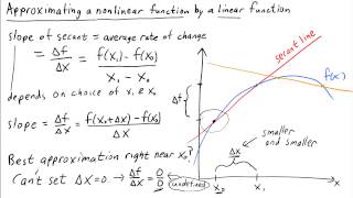 Approximating a nonlinear function by a linear function