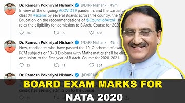 Board exam marks for NATA 2020  |  NATA 2020 new update 2020