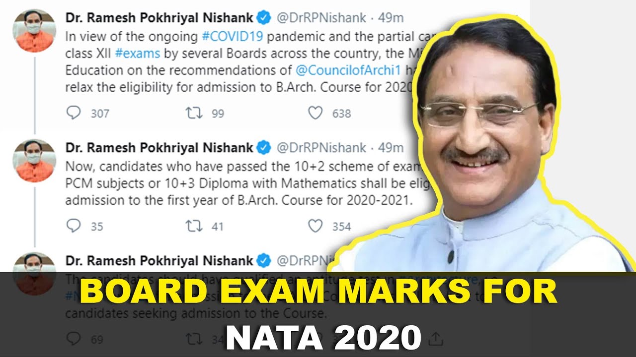 Board exam marks for NATA 2020  |  NATA 2020 new update 2020