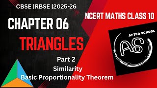 TRIANGLES(part2)||CHAPTER 6 CLASS 10||NCERT|| Basic Proportionality Theorem with proof || CBSE RBSE