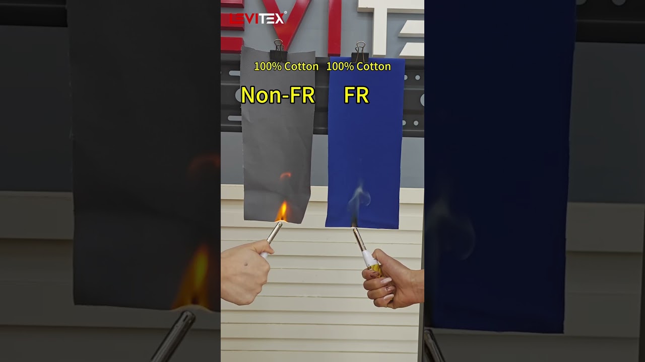 100% cotton flame retardant fabric comparison test 
