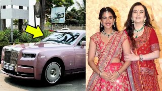 Nita Ambani Spotted in Her Pink Rolls Royce With Radhika Merchant At Private Airport