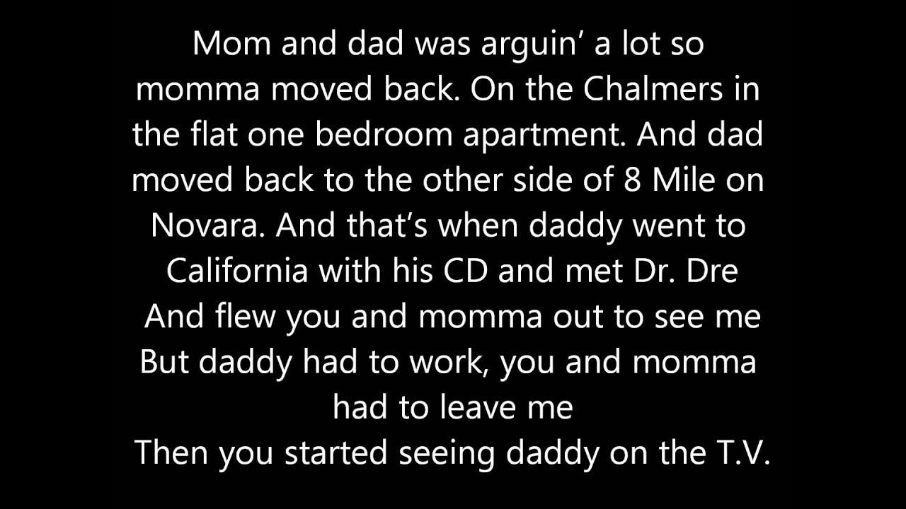Mockingbird Eminem in 2023  Eminem lyrics, Mockingbird lyrics, Eminem
