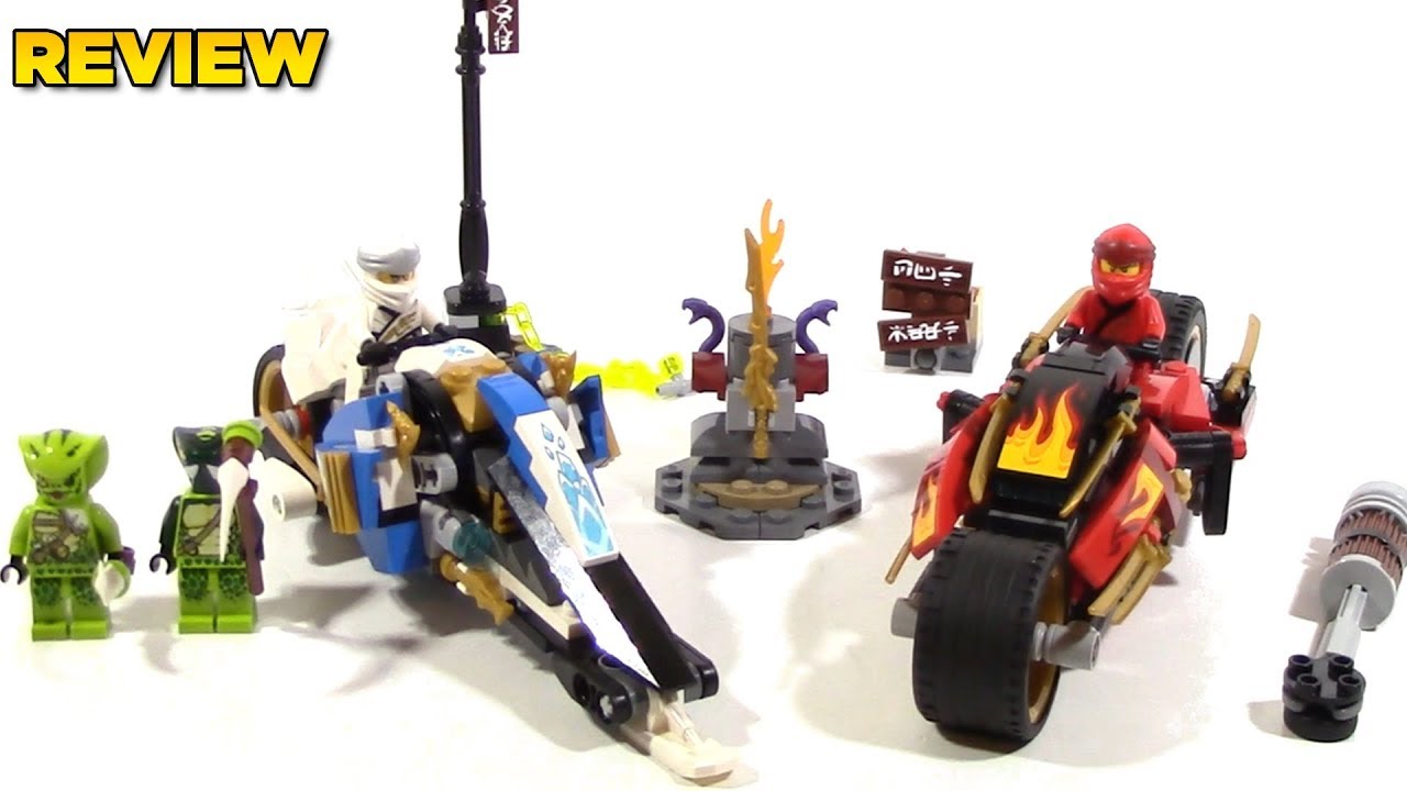 lego ninjago kai's blade cycle & zane's snowmobile 70667