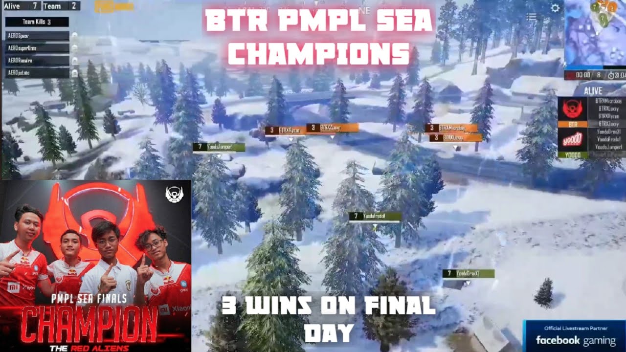 BTR PMPL SEA CHAMPIONS | 3 WINS ON FINAL DAY | COMEBACK KINGS