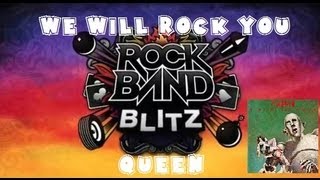 Queen - We Will Rock You - Rock Band Blitz Playthrough (5 Gold Stars)