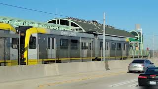 L.a Metro Rail C Linegreen Line Along The 105 Freeway. 031122