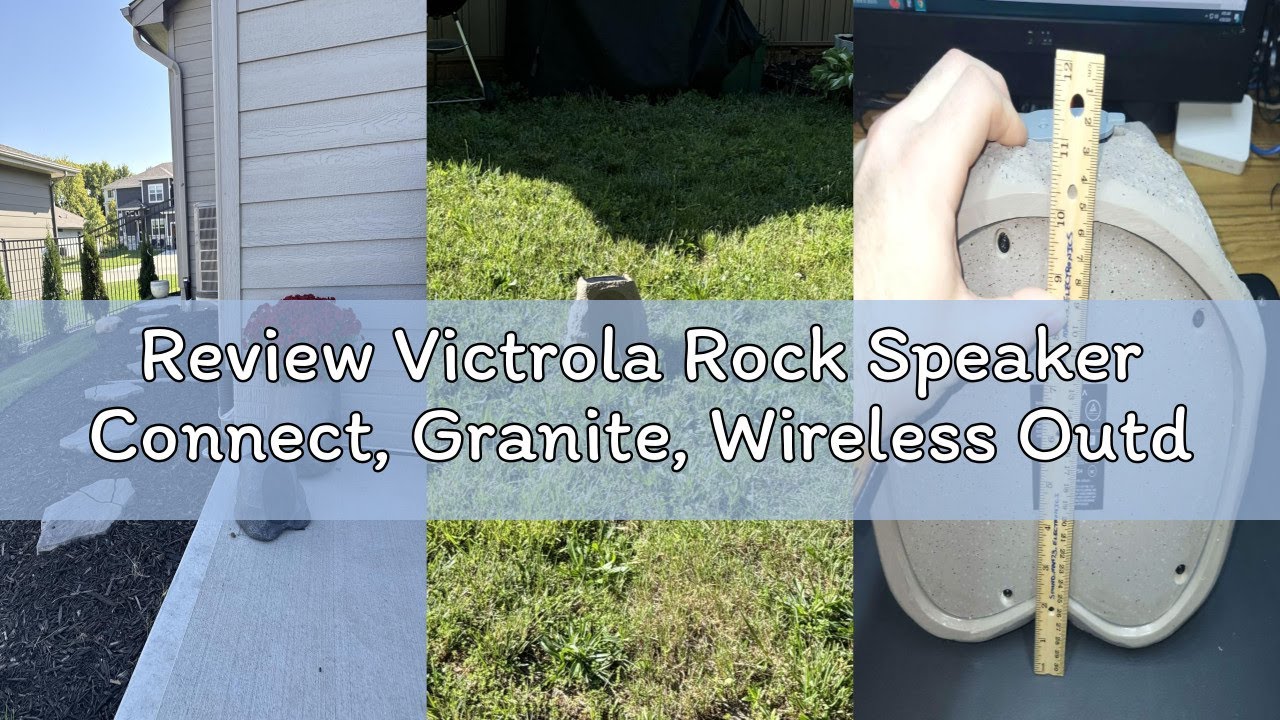 Review Victrola Rock Speaker Connect, Granite, Wireless Outdoor with Bluetooth 5.3, 22-Hour Battery