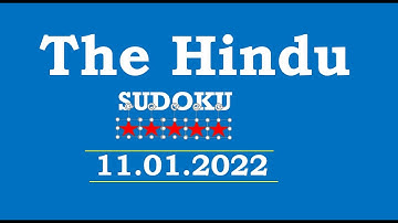 The Hindu  Sudoku Jan 11, 2022 - 5 Star - Step By Step Solution