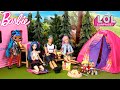 LOL Baby Goldie & Punk Boi Camping Outdoor Vacation with Barbie Family