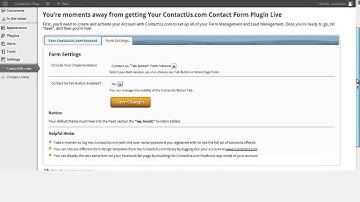 Creating a ContactUs.com account from the WordPress Plugin