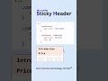 Sticky Header Using Pure CSS | Smooth Scroll UI | Frontend Tip #cssfilters #footer #htmlcanvas #css