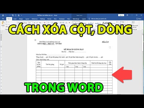 Cách xóa cột trong word | Cách xóa dòng trong word