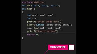 With arguments  and with return value | Function | #shorts #coding #programming