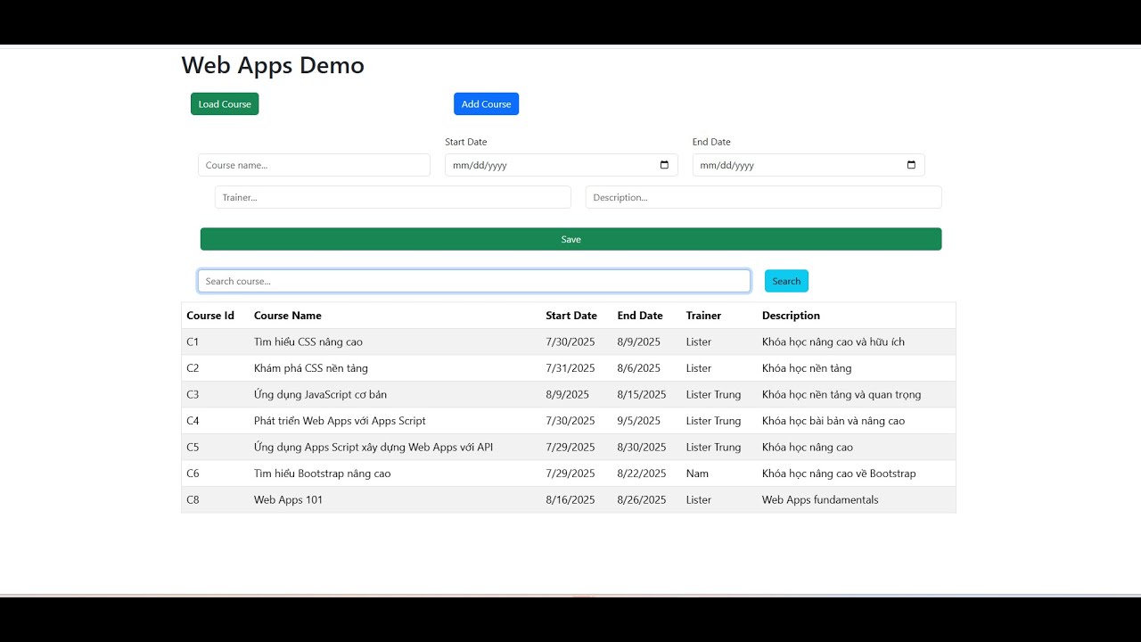 3.Tạo Web Apps với Google Apps Script & Google Sheets -Thêm mới dữ liệu ...
