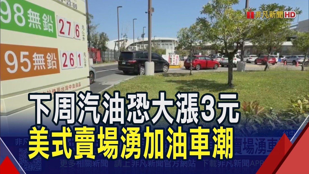 周末快加油!國內汽油下周恐大漲3元 美式賣場湧排隊車潮｜非凡財經新聞｜20260307