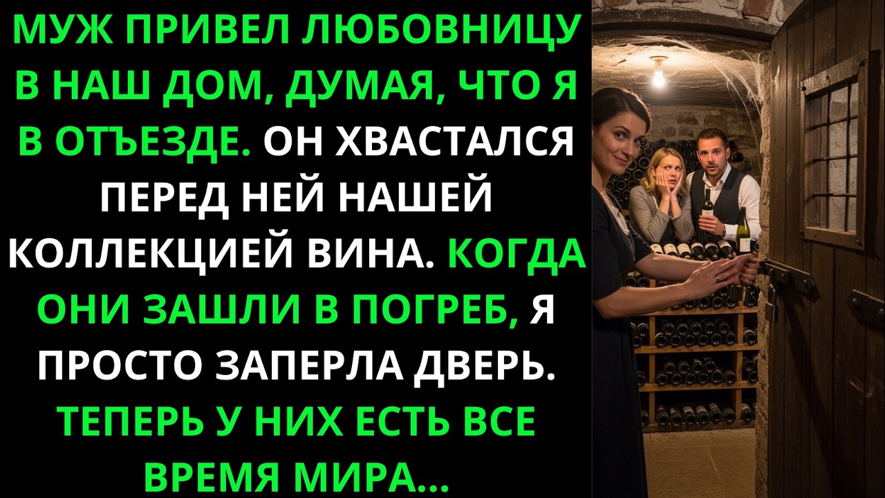 Муж привёл любовницу в дом, хвастался вином — я заперла их в погребе. Теперь пусть наслаждаются.