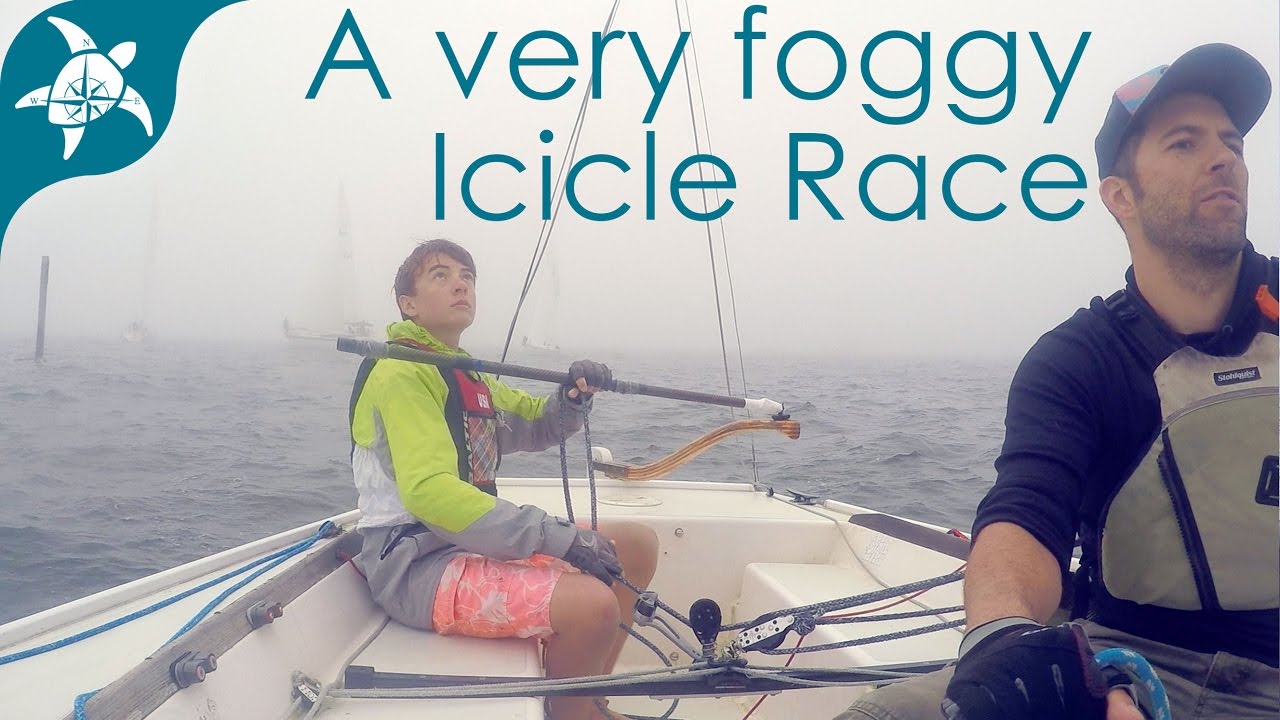 Into the mist.. My first ever sailing race. An Icicle Race.