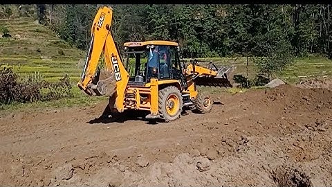 JCB||BACKHOE LOADER|| WIDTH  PLOTTING FILLING FIELD LEVELING||BACKHOE LOADER WORKING LEVELING GROUND