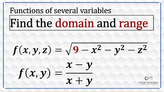 Domain, range of functions of several variables
