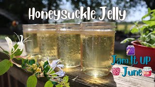 Sunshine Honeysuckle Jelly #JamItUpJune @KettleKitchen #honeysucklejelly