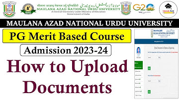 How to Upload Documents PG Course | Manuu PG Merit Based Courses M.A, M.Sc, M.S.W | @UniversityWorld
