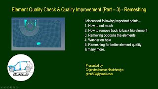 Element Quality Check & Quality Improvement (Part – 3) - Remeshing