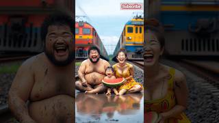 ❤️ Evolution of baby: train 🚂 attack on sumo wrestler with family #cat #cute #love #shorts hehd6