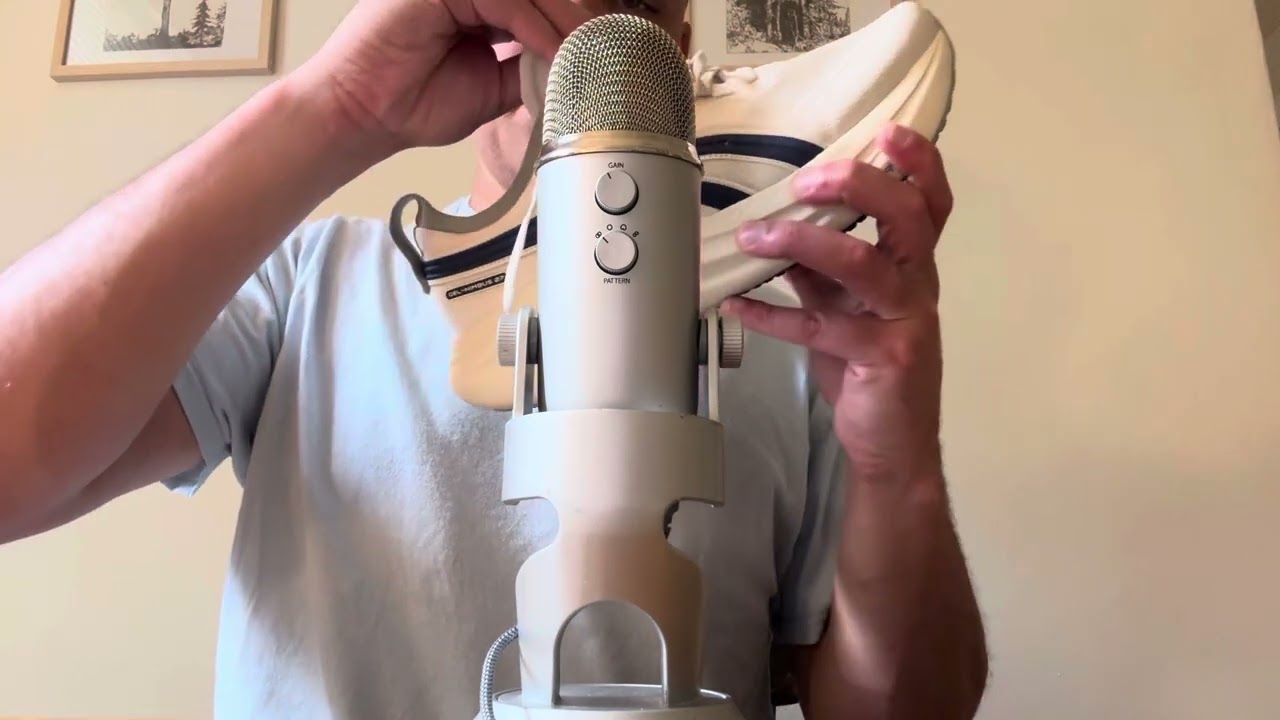 ASMR | Scratching and rubbing my new running shoes (minimal talking after intro)