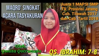 Tilawatil Qur'an Simpel, Acara Tasyakuran||Q.S.Ibrohim:7-8, Q.Nada-Juara1 MAPSI SMP Prop Jateng 2018