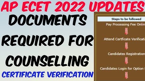 AP ECET 2022 counselling Required Documents for Certificate Verification//AP ECET 2022 Counselling